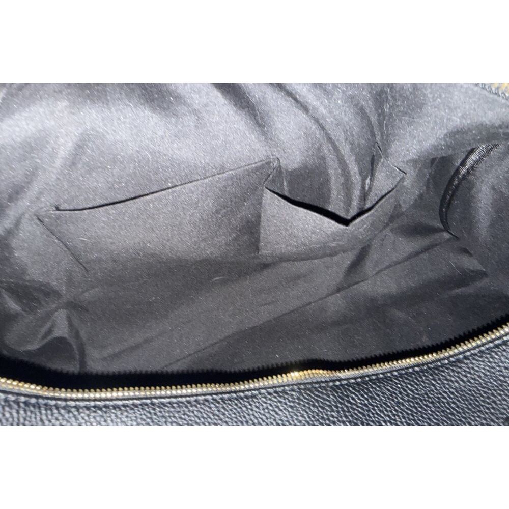 Black Genuine Leather Travel Duffle Holdall Weekend Bag w/ Detachable Strap 20" - Picture 8 of 9